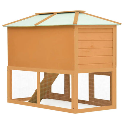 vidaXL Animal Rabbit Cage Double Floor Solid Fir Wood-2