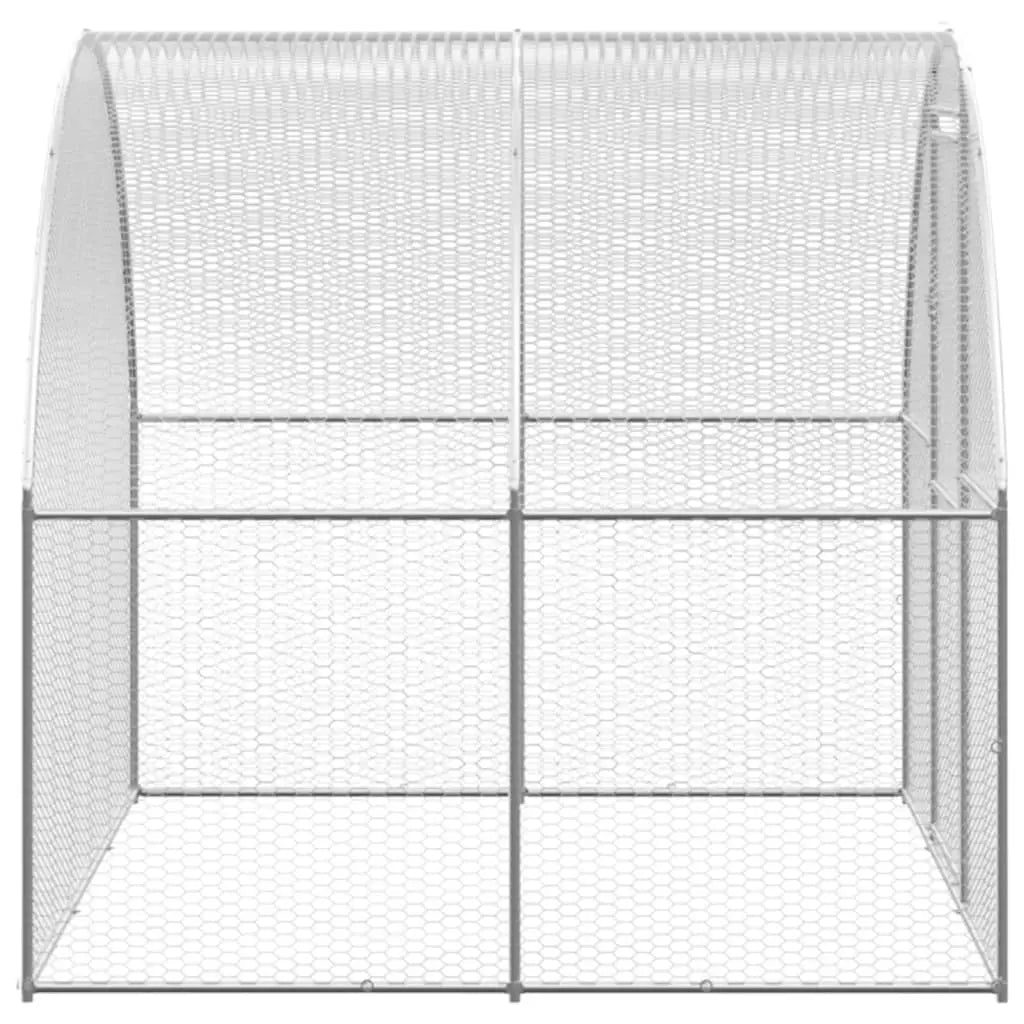 vidaXL Outdoor Chicken Coop 9.8'x6.6'x6.6' Galvanized Steel-2