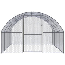 vidaXL Outdoor Chicken Coop 9.8'x13.1'x6.6' Galvanized Steel-0