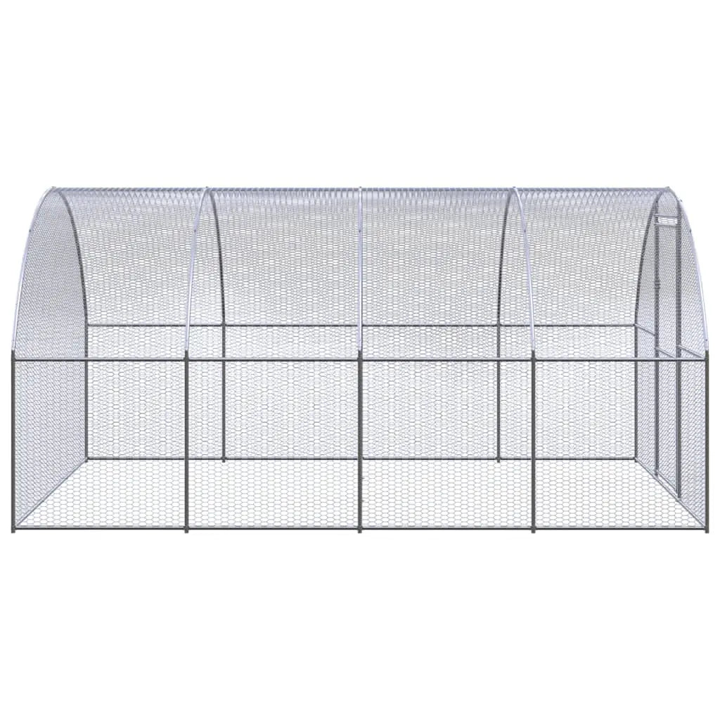 vidaXL Outdoor Chicken Coop 9.8'x13.1'x6.6' Galvanized Steel-1