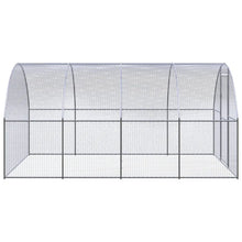 vidaXL Outdoor Chicken Coop 9.8'x13.1'x6.6' Galvanized Steel-1
