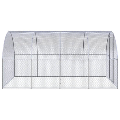 vidaXL Outdoor Chicken Coop 9.8'x13.1'x6.6' Galvanized Steel-1