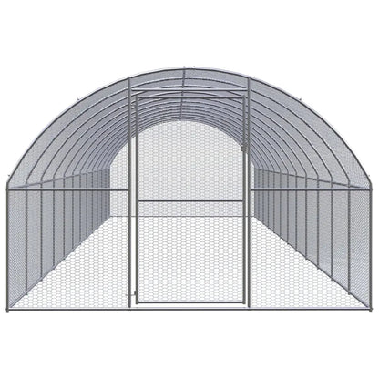 vidaXL Outdoor Chicken Coop 9.8'x39.4'x6.6' Galvanized Steel-1