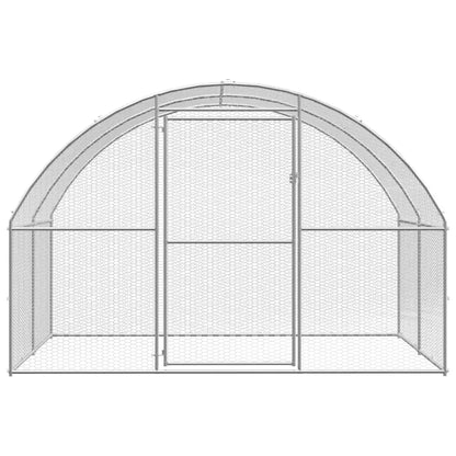 vidaXL Outdoor Chicken Coop 9.8'x39.4'x6.6' Galvanized Steel-4