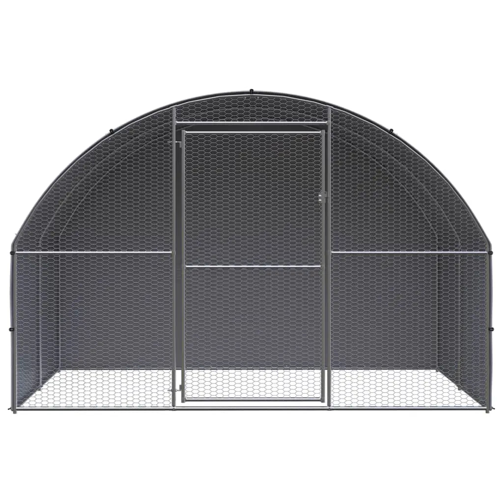 vidaXL Outdoor Chicken Coop 9.8'x6.6'x6.6' Galvanized Steel-0