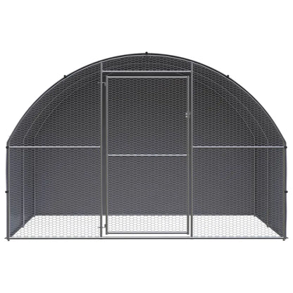 vidaXL Outdoor Chicken Coop 9.8'x6.6'x6.6' Galvanized Steel-0