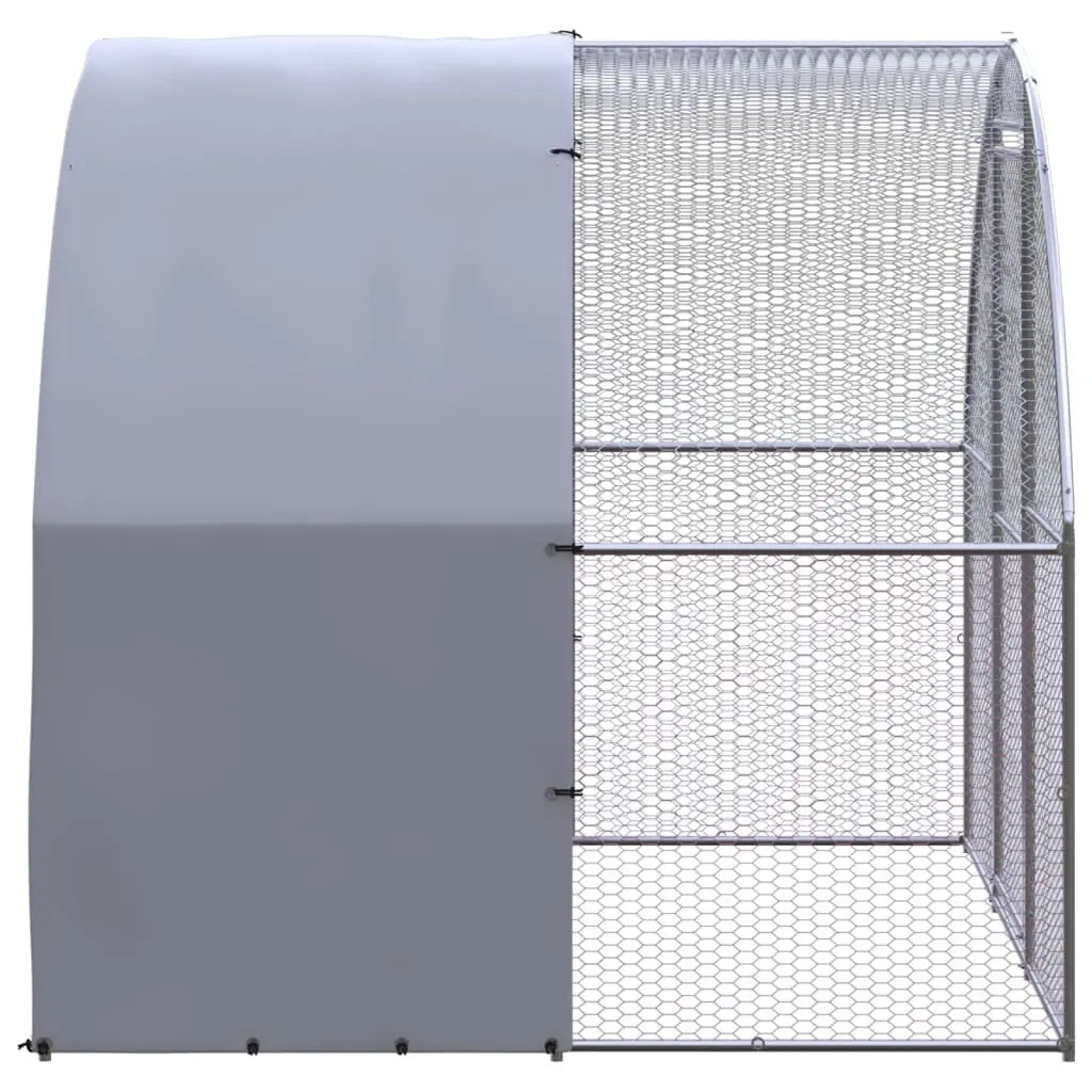 vidaXL Outdoor Chicken Coop 9.8'x6.6'x6.6' Galvanized Steel-1