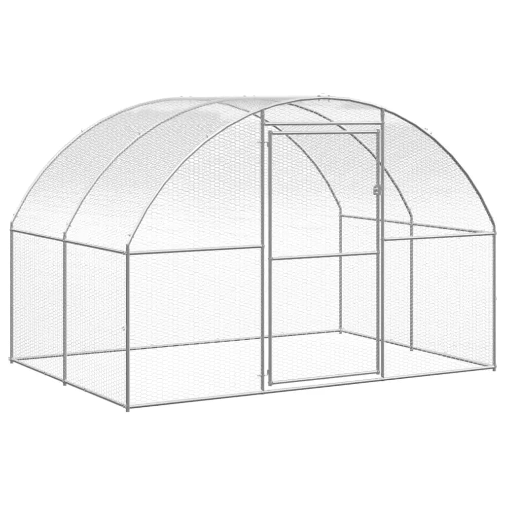 vidaXL Outdoor Chicken Coop 9.8'x6.6'x6.6' Galvanized Steel-3