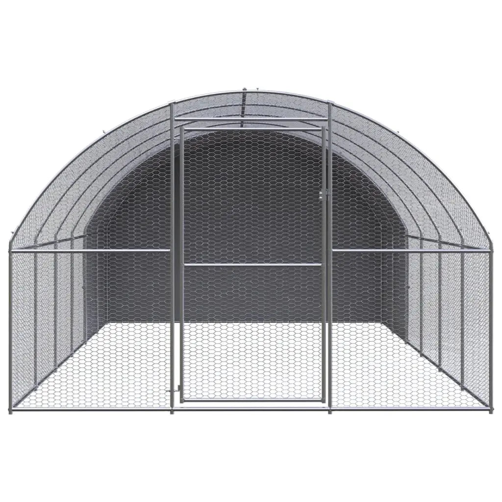 vidaXL Outdoor Chicken Coop 9.8'x19.7'x6.6' Galvanized Steel-1