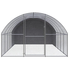vidaXL Outdoor Chicken Coop 9.8'x19.7'x6.6' Galvanized Steel-1