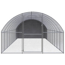 vidaXL Outdoor Chicken Coop 9.8'x32.8'x6.6' Galvanized Steel-1