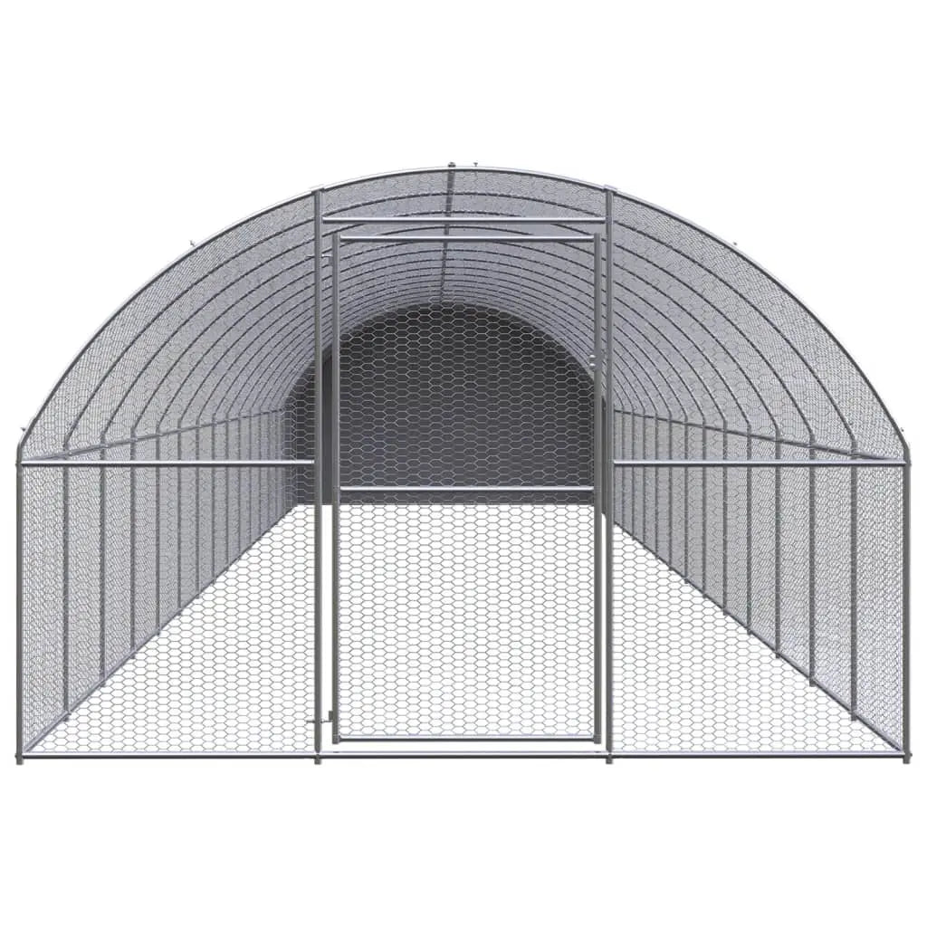 vidaXL Outdoor Chicken Coop 9.8'x52.5'x6.6' Galvanized Steel-1