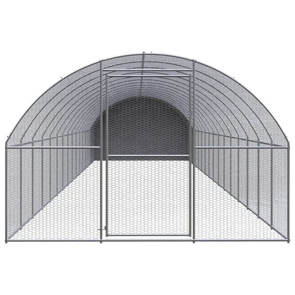 vidaXL Outdoor Chicken Coop 9.8'x52.5'x6.6' Galvanized Steel-1