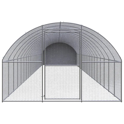 vidaXL Outdoor Chicken Coop 9.8'x65.6'x6.6' Galvanized Steel-1