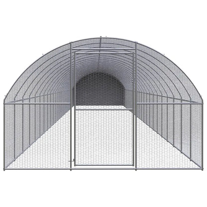 vidaXL Outdoor Chicken Coop 9.8'x78.7'x6.6' Galvanized Steel-1