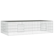 vidaXL Rabbit Cage Small Animal Run Hutch Playpen Enclosure Galvanized Iron-0