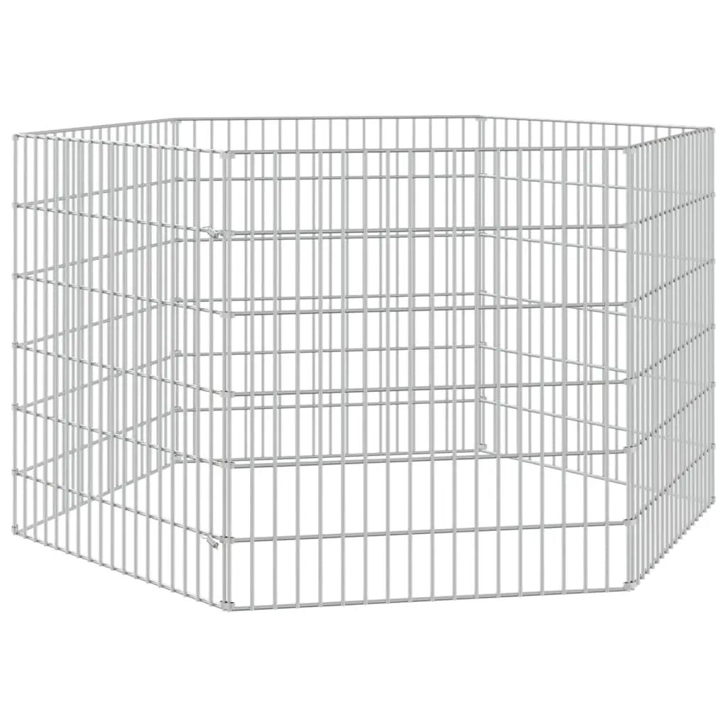 vidaXL Free Range Animal Enclosure 6-Panel 21.3"x23.6" Galvanized Iron-1