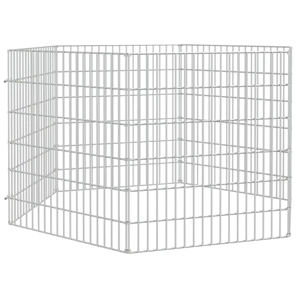 vidaXL Free Range Animal Enclosure 6-Panel 21.3"x23.6" Galvanized Iron-2