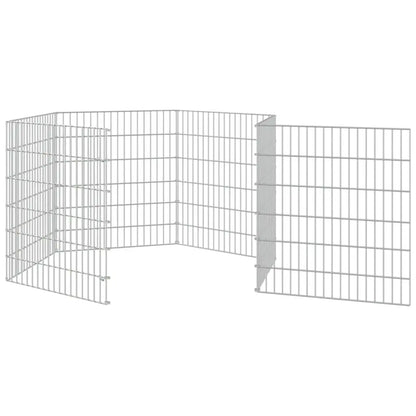 vidaXL Free Range Animal Enclosure 6-Panel 21.3"x23.6" Galvanized Iron-4