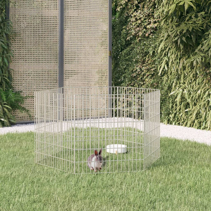 vidaXL Free Range Animal Enclosure 6-Panel 21.3"x23.6" Galvanized Iron-0