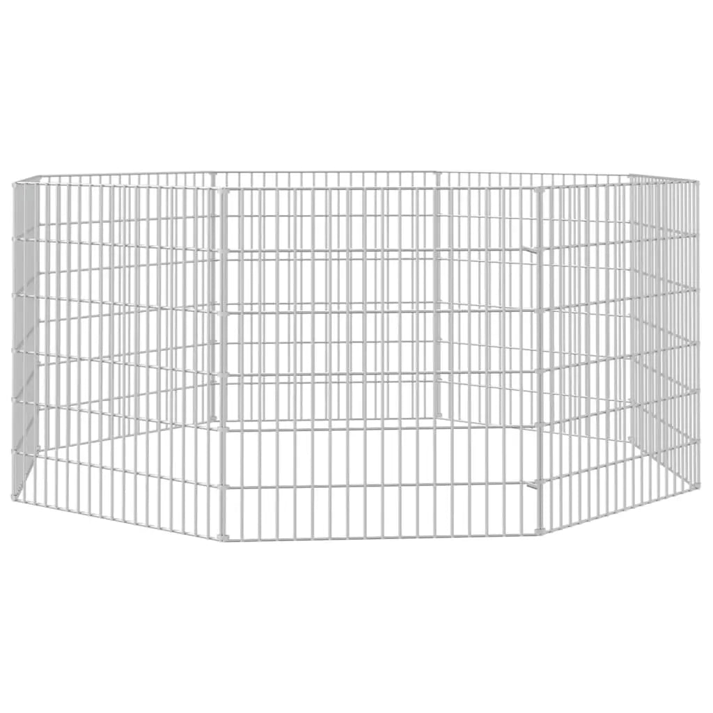 vidaXL Free Range Animal Enclosure 8-Panel 21.3"x23.6" Galvanized Iron-3