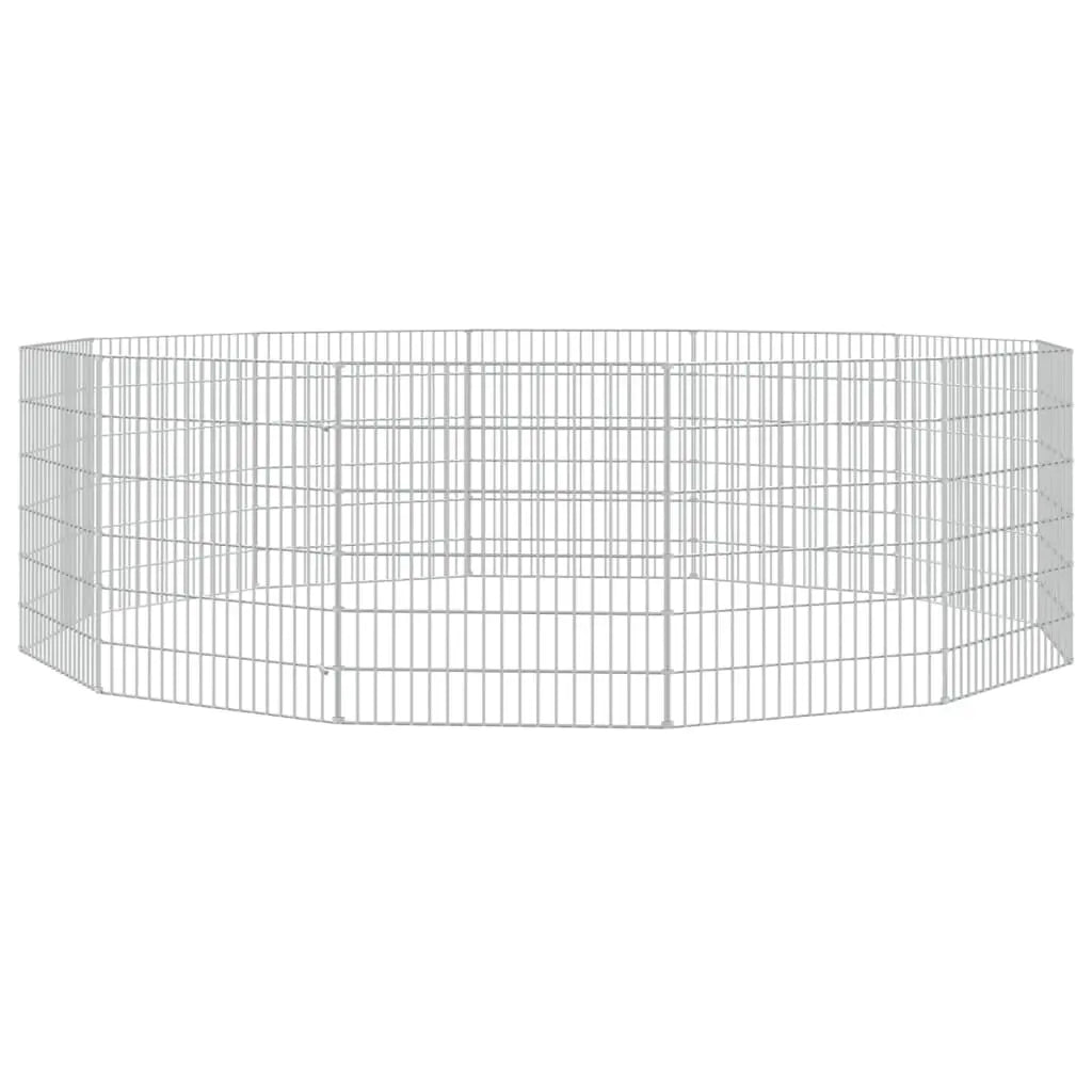 vidaXL Free Range Animal Enclosure 12-Panel 21.3"x23.6" Galvanized Iron-1