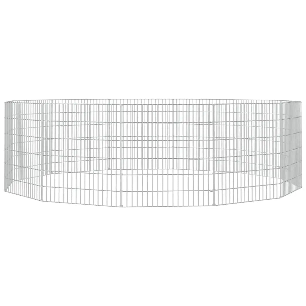 vidaXL Free Range Animal Enclosure 12-Panel 21.3"x23.6" Galvanized Iron-4
