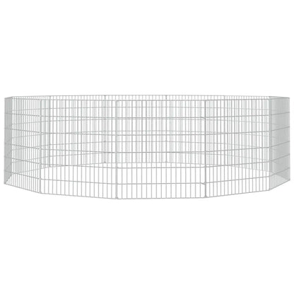 vidaXL Free Range Animal Enclosure 12-Panel 21.3"x23.6" Galvanized Iron-4