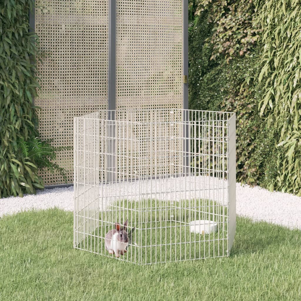 vidaXL Free Range Animal Enclosure 6-Panel 21.3"x31.5" Galvanized Iron-0