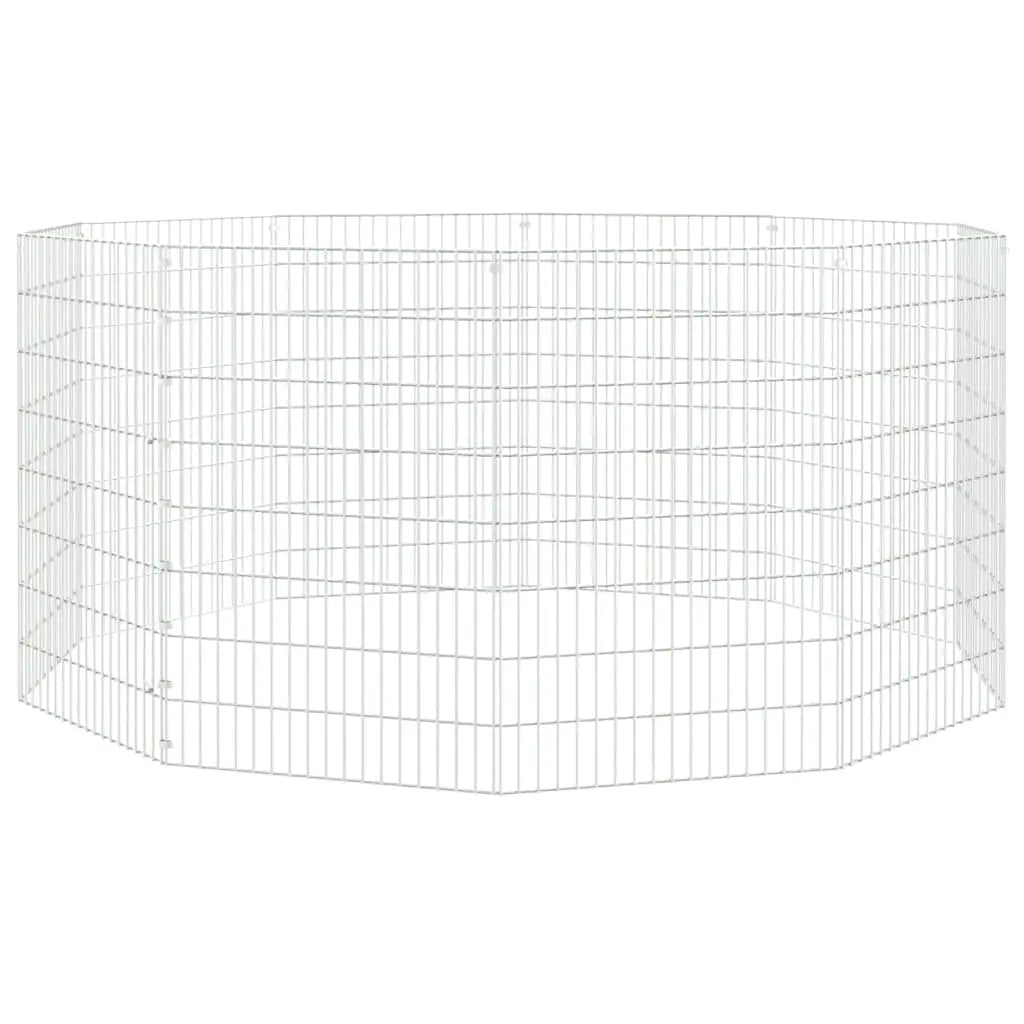 vidaXL Free Range Animal Enclosure 10-Panel 21.3"x31.5" Galvanized Iron-1