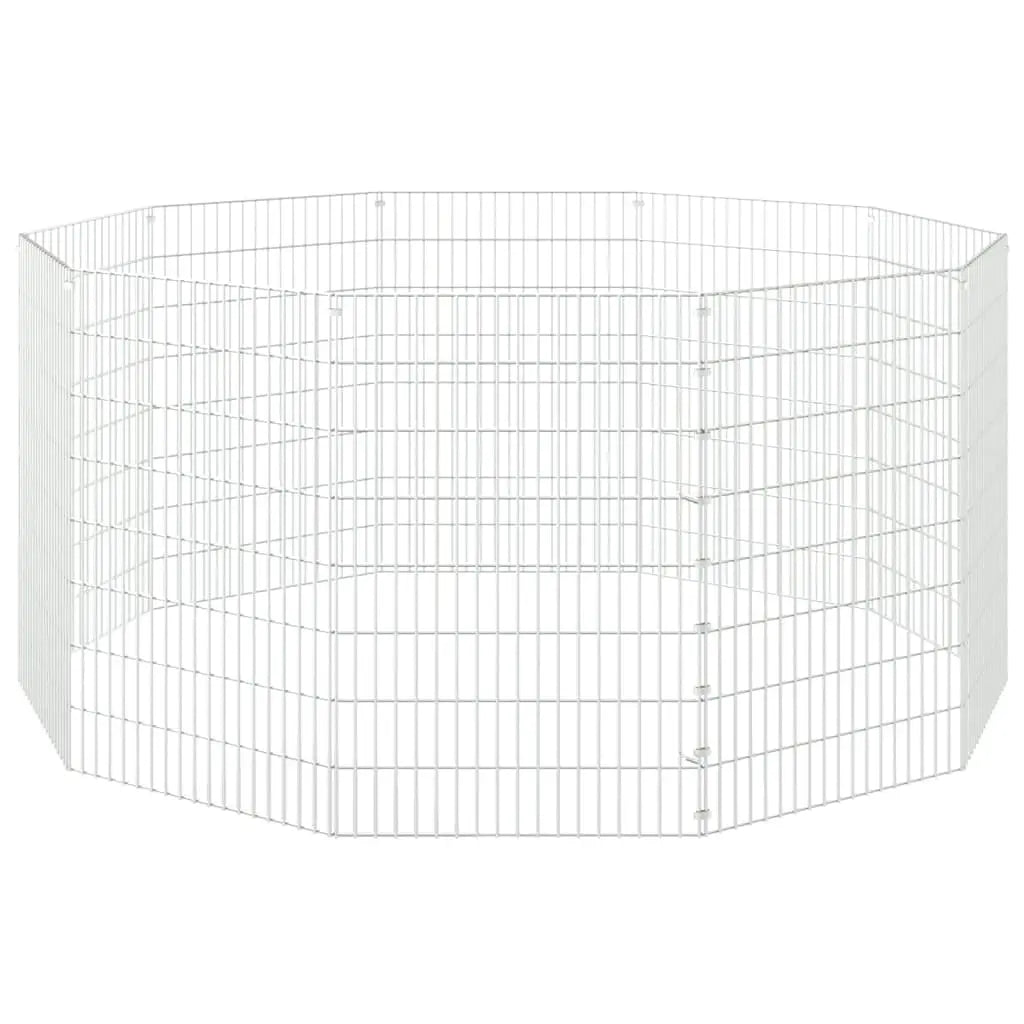 vidaXL Free Range Animal Enclosure 10-Panel 21.3"x31.5" Galvanized Iron-3