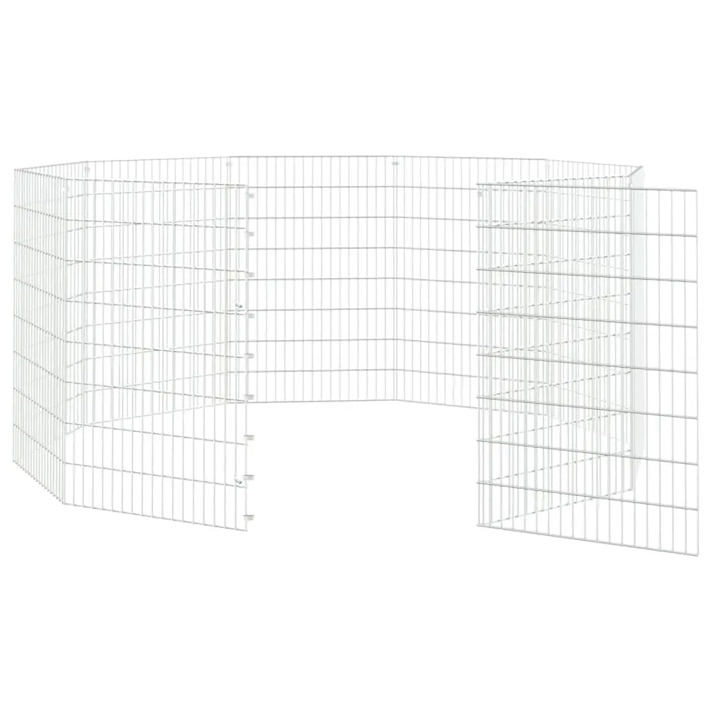 vidaXL Free Range Animal Enclosure 10-Panel 21.3"x31.5" Galvanized Iron-4