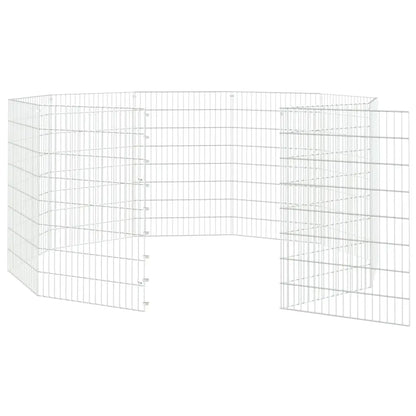vidaXL Free Range Animal Enclosure 10-Panel 21.3"x31.5" Galvanized Iron-4