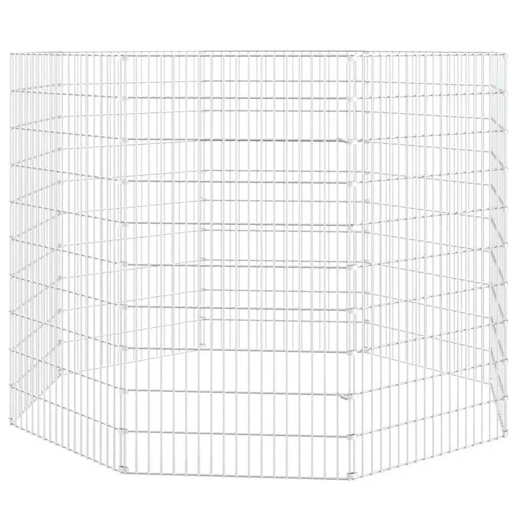 vidaXL Free Range Animal Enclosure 8-Panel 21.3"x39.4" Galvanized Iron-1