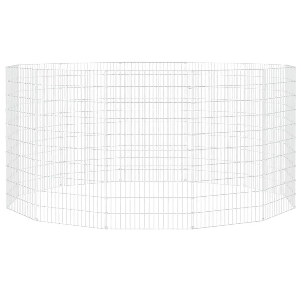 vidaXL Free Range Animal Enclosure 12-Panel 21.3"x39.4" Galvanized Iron-3