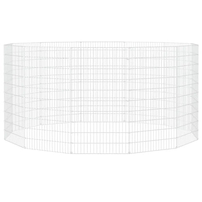 vidaXL Free Range Animal Enclosure 12-Panel 21.3"x39.4" Galvanized Iron-3