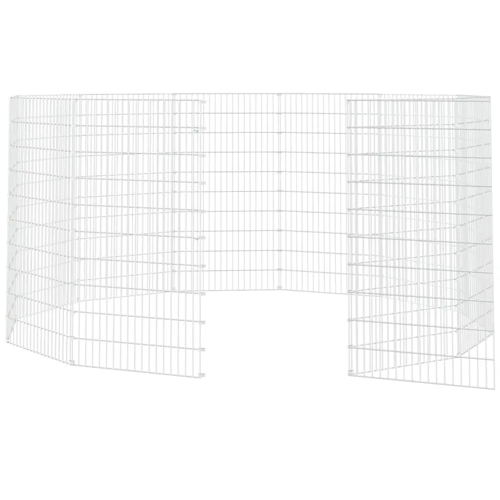 vidaXL Free Range Animal Enclosure 12-Panel 21.3"x39.4" Galvanized Iron-4