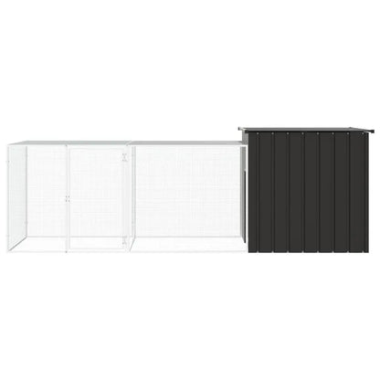 vidaXL Chicken Coop Multipurpose Chicken House with Mesh Cage Galvanized Steel-3