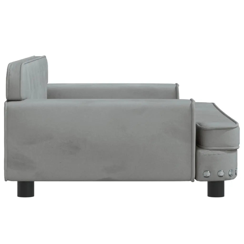 NNEVL Dog Bed Light Grey 90x53x30 cm Velvet-3