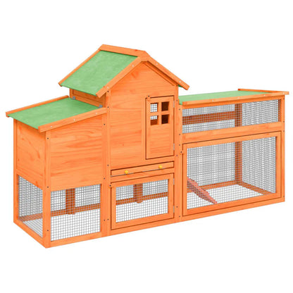 vidaXL Chicken Coop Brown 73.4"x23"x44.5" Solid Wood Pine-1
