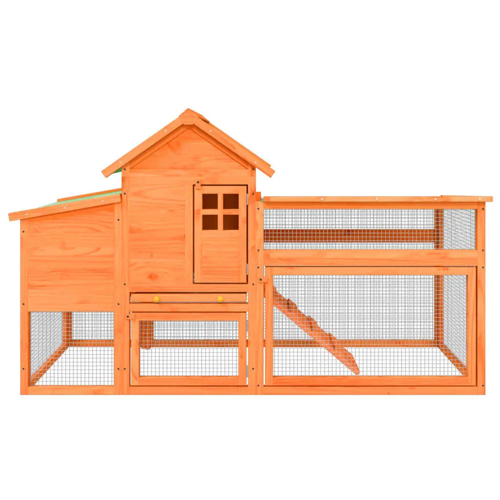 vidaXL Chicken Coop Brown 73.4"x23"x44.5" Solid Wood Pine-3