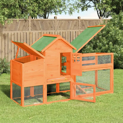 vidaXL Chicken Coop Brown 73.4"x23"x44.5" Solid Wood Pine-5