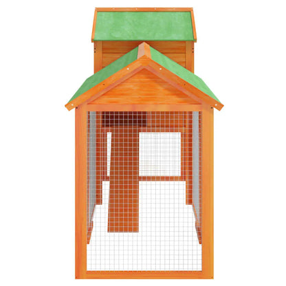 vidaXL Chicken Coop Brown 76"x25.6"x46.1" Solid Wood Pine-3