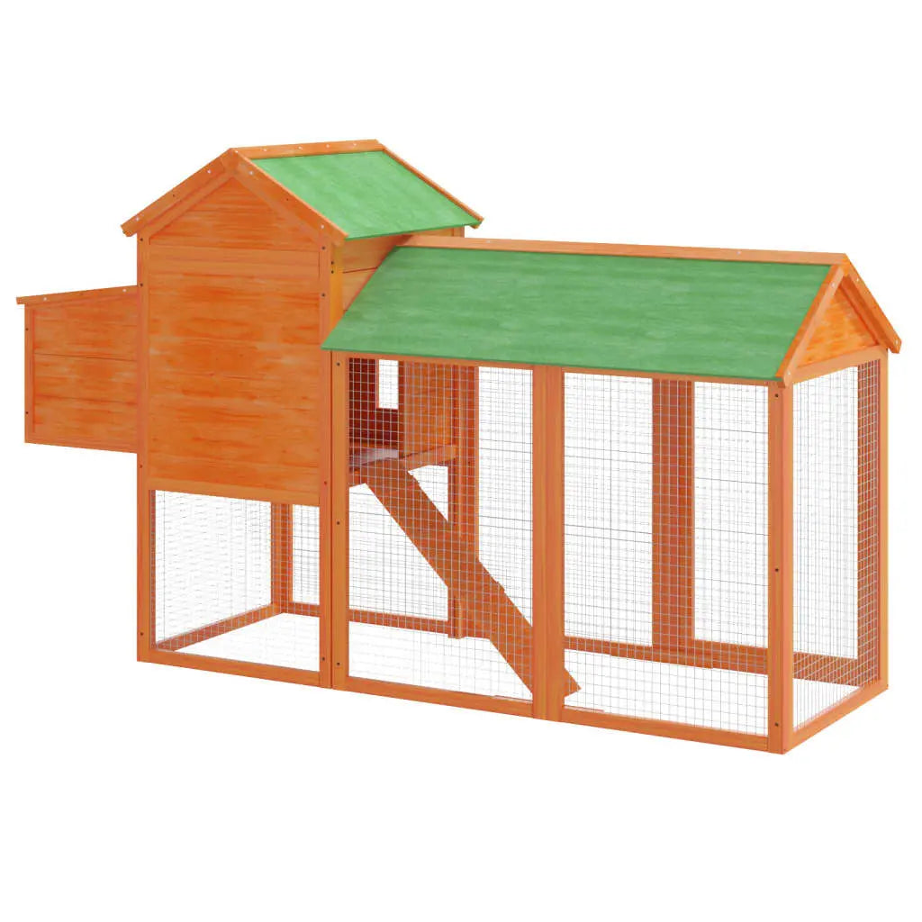 vidaXL Chicken Coop Brown 76"x25.6"x46.1" Solid Wood Pine-4