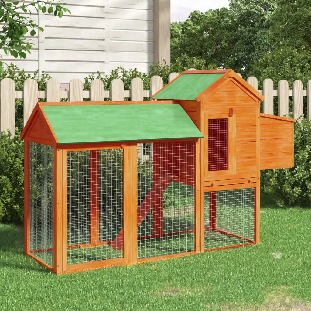 vidaXL Chicken Coop Brown 76"x25.6"x46.1" Solid Wood Pine-0