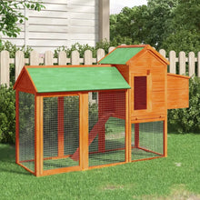 vidaXL Chicken Coop Brown 76"x25.6"x46.1" Solid Wood Pine-0