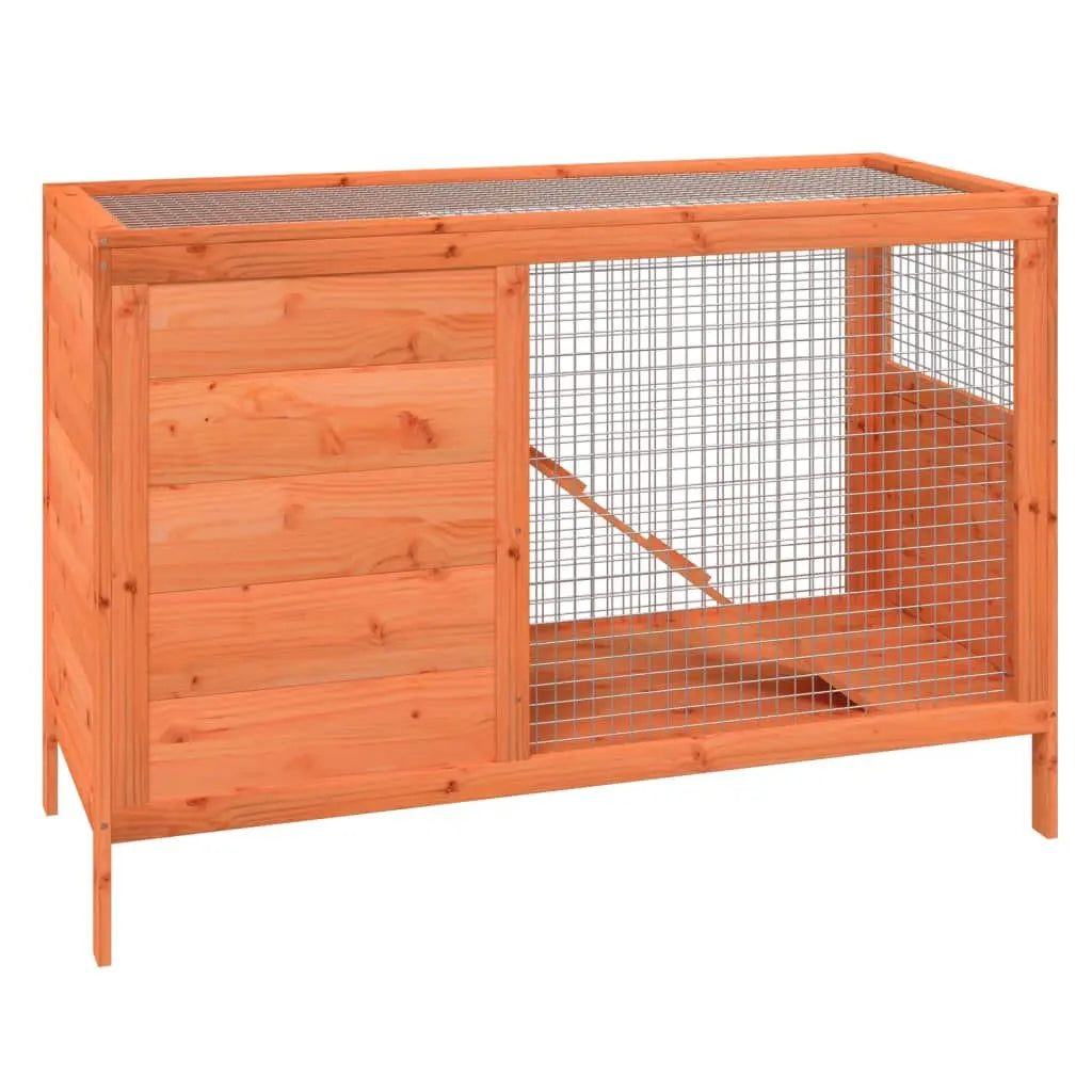 vidaXL Rabbit Hutch Brown 40.6"x17.3"x27.4" Solid Wood Pine-2