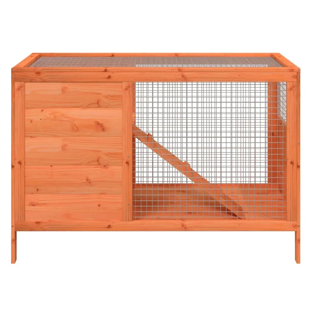 vidaXL Rabbit Hutch Brown 40.6"x17.3"x27.4" Solid Wood Pine-3