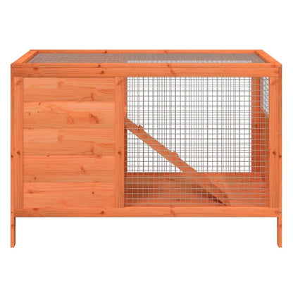 vidaXL Rabbit Hutch Brown 40.6"x17.3"x27.4" Solid Wood Pine-3