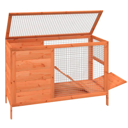 vidaXL Rabbit Hutch Brown 40.6"x17.3"x27.4" Solid Wood Pine-4